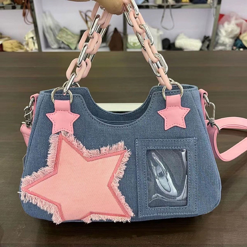 Luxury Bags Tote - Denim Women Underarm Shopper Totes Large