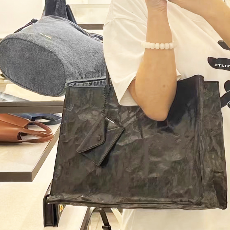 Korean Casual Kraft Paper Tote - Luxury Bags Online review and price
