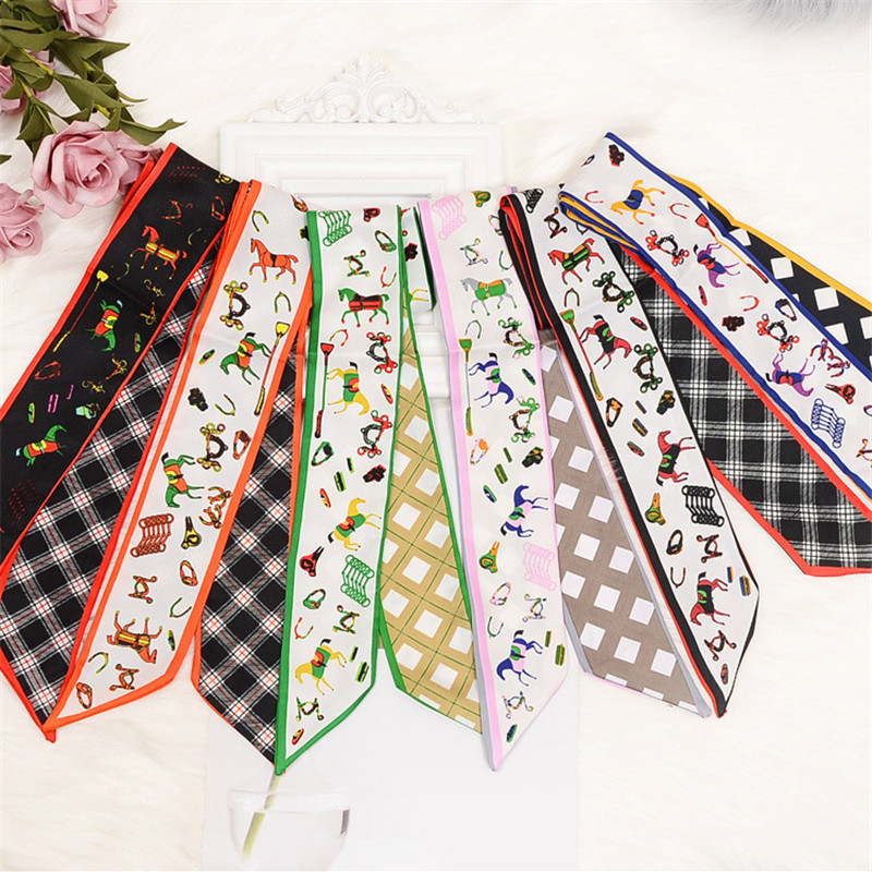 Horse Plaid Skinny Scarf Women - Luxury Bags Brand review and price