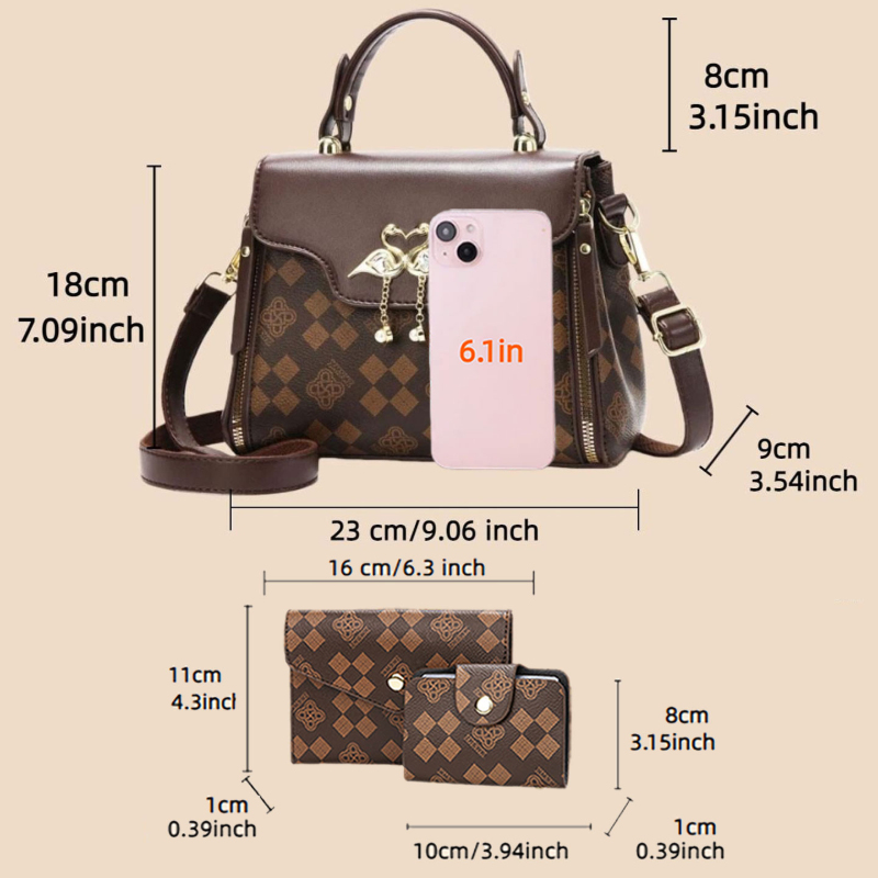 3-piece women's bag set, light - Luxury Bags & Leather Repair Of Atlanta Photos review and price