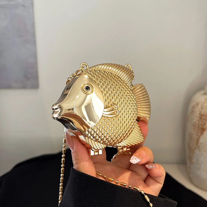 Cute Little Fish Shape Metal M - Mini Bag Evening Clutch review and price